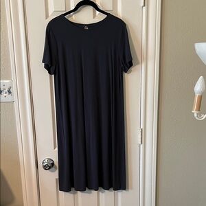 J. Jill Classic Dark Grey Back Pleat Dress